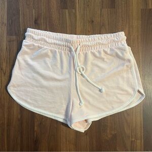 Pink soft shorts drawstring